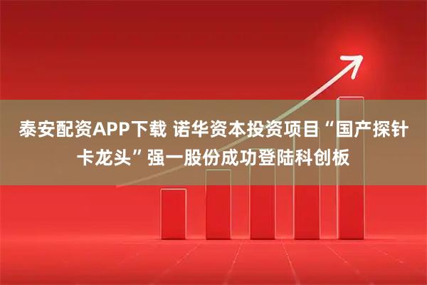 泰安配资APP下载 诺华资本投资项目“国产探针卡龙头”强一股份成功登陆科创板